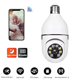 abordables -ampoule led lumière hd 1080p caméra ip sans fil panoramique sécurité à domicile wifi ampoule intelligente caméra de vision nocturne