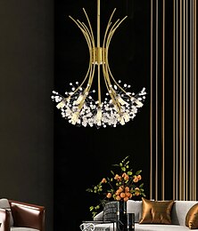 abordables -77 cm lustres modernes de feu d'artifice 19 lumières lustre en cristal de pissenlit luminaires suspendus spoutnik globe design artistique style nordique salon chambre restaurant conception de fleurs