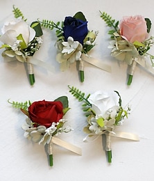 זול -פרחי שורש כף היד לחתונה פרחי דש חתונה / מסיבת החתונה פרחים מלאכותיים מודרני עכשווי