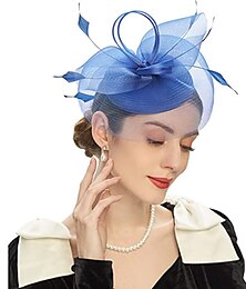 economico -fascinators Piume Cappello Portapillole Matrimonio Kentucky Derby Coppa di Melbourne cocktail Astco reale Fiore Elegante Con Colore Puro Copricapo Copricapo