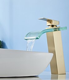 abordables -robinet de lavabo de salle de bain - cascade nickel brossé centerset mitigeur monotroubath taps