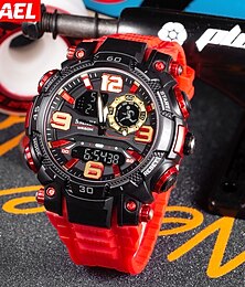abordables -Relojes militares SMAEL para hombres Marca SMAEL 1921 Doble zona horaria Resistente al agua 50M Reloj deportivo