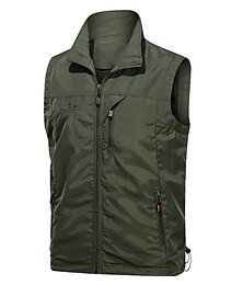 abordables -Hombre Chaleco Chaleco de pesca Chaleco para senderismo Chaleco sin mangas Chaqueta chaleco Exterior Festivos Ropa de calle Moderno Verano Primavera Bolsillo Secado rápido Poliéster / Algodón
