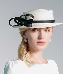 cheap -Vintage Style Elegant Hats with Flower / Satin Bowknot 1pc Party / Evening / Casual Headpiece