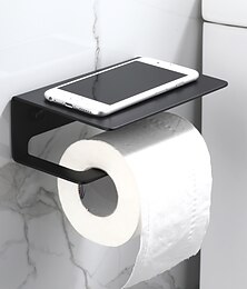 halpa -wc-paperiteline monikäyttöinen säilytysrullapaperiteline musta matta tila alumiini