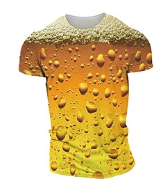 economico -Per uomo Unisex maglietta Magliette Pop art Bolla Birra Rotonda Giallo Rosso Viola Verde Stampa 3D Giornaliero Fine settimana Manica corta Stampa Abbigliamento Streetwear Essenziale