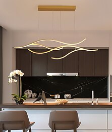 voordelige -100/120 cm led hanglamp wave design line design zwart goud metaal artistieke stijl moderne stijl kantoor, winkels stijlvol geschilderde afwerkingen artistiek led 110-120v 220-240v