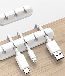 זול -2 חבילות תפסי כבלים כבל ארגונית ניהול כבלים מארגני כבל USB מחזיק חוט ארגונית כבל קליפס מחזיק כבלים לרכב שולחני לבית ולמשרד (5+3 חריצים)