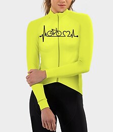abordables -Mujer Maillot de Ciclismo Corazón Graphic Gracioso Manga Larga Bicicleta Maillot Camiseta con 3 bolsillos traseros MTB Bicicleta Montaña Ciclismo Carretera Secado rápido Bandas Reflectantes Bolsillo