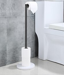 economico -supporto porta carta igienica autoportante con base in marmo, supporto da pavimento portarotolo in acciaio inossidabile 304 antiruggine per bagno (cromo)