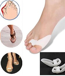 preiswerte -1 Paar Zehentrenner aus Silikon, Fuß, Hallux Valgus, Korrektur, Knochen, Ektropium, Einsteller, Zehen, Außengerät, Fußpflege, Gel, Ballenzeh, großer Zehentrenner, Spreizer, lindert Fußschmerzen