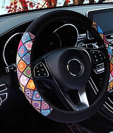 economico -coprivolante elastico per auto stampa stile etnico antiscivolo car styling coprivolante per auto accessori interni auto 38 cm