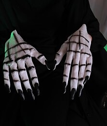 economico -guanti di halloween lunghi artiglio fantasma guanti da vestire moda unghie lunghe gioco di ruolo festa a tema divertenti guanti da strega oggetti di scena di halloween sfera di trucco rifornimenti del
