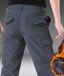 お買い得  -男性用 ハイキング パンツ フリース裏地付きパンツ ソフトシェルパンツ 軍隊 冬 アウトドア 保温 防風 高通気性 耐水 パンツ ボトムズ 弾性ウエスト ジッパーポケット ブラック アーミーグリーン 登山 キャンプ / ハイキング / ケイビング M L XL 2XL 3XL