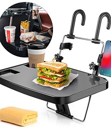 cheap -Foldable Car Seat Back Portable Tray with Phone Mount Steering Wheel Tray for Food Dining Drink and Laptop Hanging Car Steering Wheel Tray