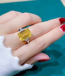 voordelige -Ring Bruiloft meetkundig Wit Geel Roze Koper Strass Stijlvol Eenvoudig Luxe 1 stuk / Dames / Enkele oorbel