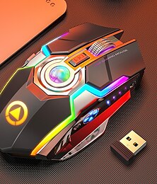 baratos -A5 mouse sem fio recarregável para jogos rgb luminoso mudo silencioso colorido mouse para jogos de computador