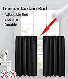 cheap -White Tension Curtain Rod Spring Rods Expandable Curtain Rod Adjustable, for Bathroom, Kitchen, Window, Cupboard, Wardrobe, Bookshelf DIY Projects