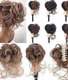 abordables -commerce extérieur fibre chimique synthétique paresseux attraper clip anneau de cheveux bouton floral rotule fille naturel duveteux longue barbe perruque de mode