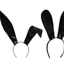 economico -orecchie di coniglio in pelle fascia fatta a mano sexy orecchie da coniglio fascia per capelli pasqua halloween puntelli cosplay accessori per capelli a tema