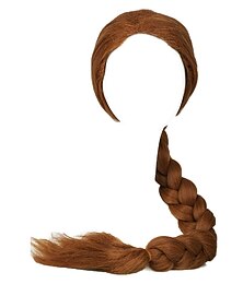 economico -parrucche principessa shrek fiona parrucca treccia castana ultra lunga accessorio cosplay parrucche carnevale coslive