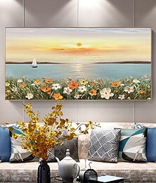 cheap -Mintura Handmade Thick Texture Flowers Landscape Oil Painting On Canvas Wall Art Decoration Modern Abstract Picture For Home Decor Rolled Frameless Unstretched Painting