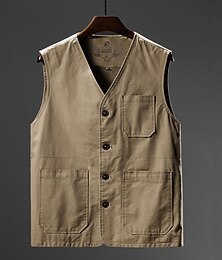 preiswerte -Herren Weste für Wanderer Shirt Außen Atmungsaktiv Rasche Trocknung Leicht Multi Pocket Sommer Armeegrün Schwarz Kaki Jagd Camping / Wandern / Höhlenforschung