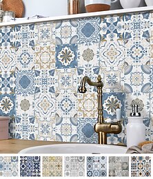 abordables -24/48 Uds. Pegatinas de pared autoadhesivas impermeables a la moda pegatinas de azulejos marroquíes cocina creativa baño sala de estar