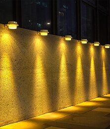 economico -2/4pcs outdoor recinzione solare luci giardino grondaia luci illuminazione esterna impermeabile giardino luce paesaggio cortile portico terrazza vialetto ponte scale illuminazione decor wall lights