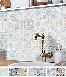 economico -24/48 pezzi adesivi murali autoadesivi impermeabili piastrelle fresche adesivi per piastrelle impermeabili cucina creativa bagno soggiorno