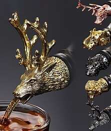 abordables -liqueur de vin spiritueux verseur tête d'animal en acier inoxydable bouchons de bouteille uniques aérateurs bar outils