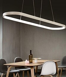 cheap -1-Light 70c/90m LED Pendant Light 40W Oval Design Rectangle Aluminum Black Painted Finishes Modern Lamp for Dinning Room Resturant Coffee Bar 110-240V ONLY DIMMABLE WITH REMOTE CONTROL