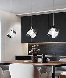 voordelige -1-licht 9cm kristal mini hanglamp led metalen mini gegalvaniseerde eilandverlichting moderne eigentijdse stijl keuken eetkamer thuis bar licht 110-120v 220-240v