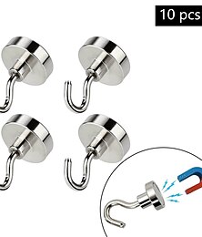 billiga -10 st stark neodym magnetisk krok rymmer upp till 12 kg 5 pund diameter 20 mm magneter snabbkrok för hemköket arbetsplats