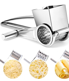 economico -1/2/3/4 tamburi lame grattugia rotativa per formaggio affettatrice per formaggio in acciaio inox trituratore per formaggio burro dado taglierina rotazione manuale multifunzionale macinino per