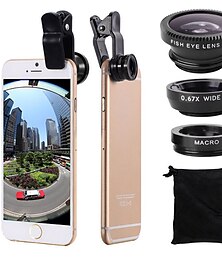 Χαμηλού Κόστους -Φακός κάμερας τηλεφώνου Υπερευρυγώνιος Φακός Ευρυγώνιος Φακός Μακροσκοπικός Φακός Μακρογραφία 10Χ 25 mm 0.02 m 180 ° Απίθανο για Samsung Galaxy iPhone