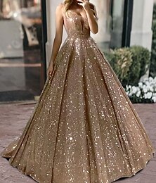 abordables -Robe de bal luxueuse pour le bal robe de quinzaine anniversaire traîne balayage/manche sans manches décolleté en V tulle dos en V avec sequins robe masquerade 2025