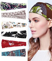 cheap -europe and the united states cross-border fashion sports hairband yoga bundle sweat-absorbing headband new ladies wide-brimmed printed headwear