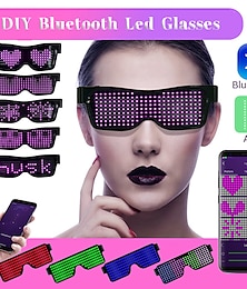 billiga -led bluetooth-glasögon anpassningsbara lyser upp glasögon med appkontroll led-glasögon för fester julfestivaler blinkande display diy textmeddelanden animation present för kvinnor män