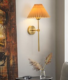billiga -lightinthebox vägglampetter 1st vit tyg lampskärm guld vägglampa kolumn fäste väggbelysning badrumsskåp trådbunden lampa för vardagsrum sovrum matsal 110-240v