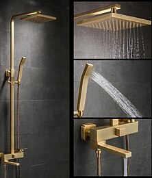 お買い得  -シャワーの蛇口、シャワー システム レインフォール シャワー ヘッド システム ボディ ジェット マッサージ セット ハンドシャワー付属 サウンド シャワー ヘッド レインフォール シャワー アンティーク ビンテージ スタイル ニッケル つや消し 電気メッキ