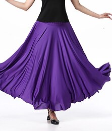 זול -ריקודים סלוניים חצאיות צבע טהור בגדי ריקוד נשים הצגה לבוש יומיומי מילק פייבר