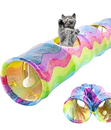 abordables -Suministros para mascotas 'papel sonoro arcoíris túnel para gatos resistente a los arañazos juguete plegable para túneles para gatos