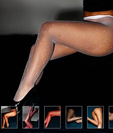 cheap -Dance Accessories Socks Rhinestone Women's Party Daily Wear Polyester Sexy Hot  Stockings Pantyhose