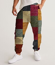 economico -Per uomo Pantaloni della tuta Pareggiatore Pantaloni A cordoncino Tasche laterali Vita elastica Reticolo Stampe astratte Scozzese Comfort Traspirante Sportivo Informale Giornaliero Streetwear Moda