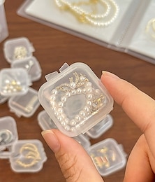 abordables -Caja de contenedores de almacenamiento de plástico transparente mini cuadrada de 20 piezas con tapas para artículos pequeños de resina epoxi