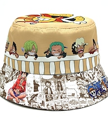 זול -כובע קיבל השראה מ One Piece קוף ד 'לופי אנימה אביזרי קוספליי כובע תערובת פולי / כותנה בגדי ריקוד גברים בגדי ריקוד נשים קוספליי תחפושות הלואין
