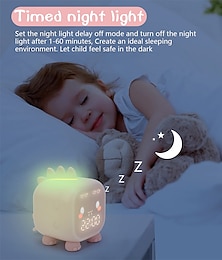 economico -sveglia per bambini sveglia digitale per camera da letto per bambini sveglia con dinosauro sveglia per bambini sveglia con luce & luce notturna con sveglia usb per regali di compleanno per ragazzi e