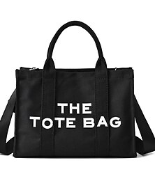 economico -Borsa tote in tela da donna con cerniera – borsa a tracolla minimalista per la scuola, il lavoro e gli spostamenti quotidiani