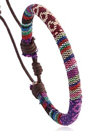 economico -Per uomo Per donna Bracciale Loom intrecciato Caramelle Di tendenza Semplice Poliammide Gioielli braccialetto Rosso / Blu / Arcobaleno Per Giornaliero Per eventi Festival